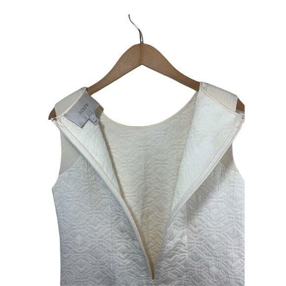 J. Crew Jacquard Cream Off-White Dress Small Zip Pocket Shift B9431 Bridal - Picture 6 of 7